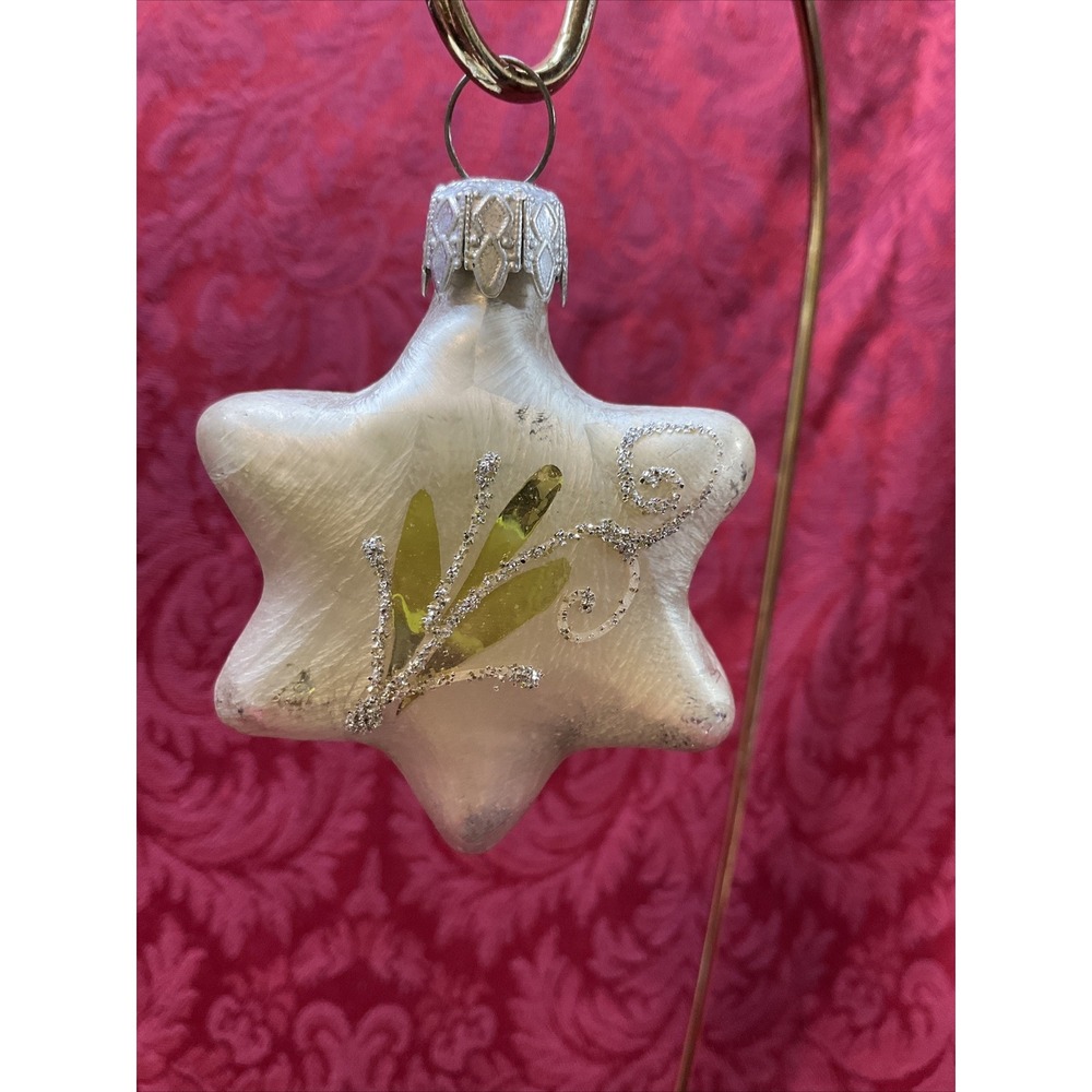 Vintage Hand Blown gold and silver candle/flower design ornaments X 4 W. Germany - Picture 7 of 11